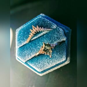 Moss Agate Engagement Ring